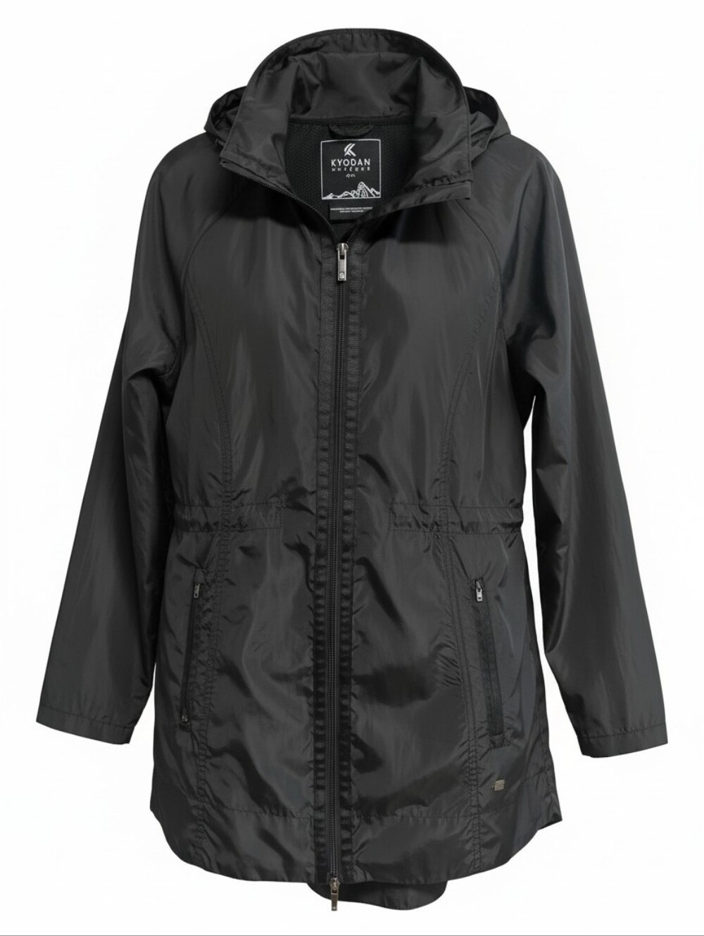 Kyodan Black Hooded Women's Shell Lightweight Utility Jacket Size Small